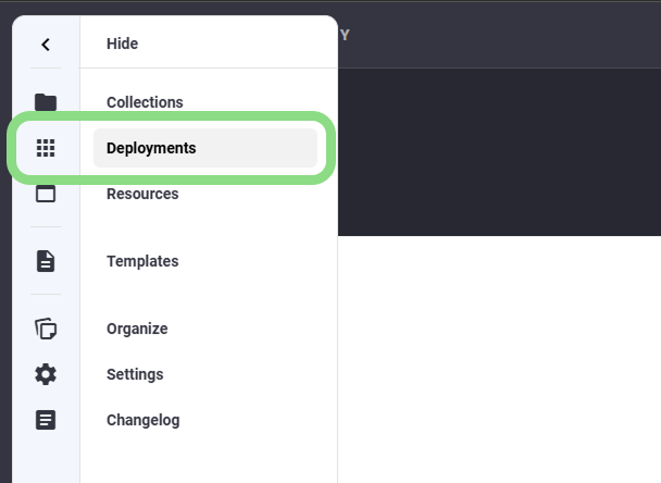 Deployments Left Sidedrawer