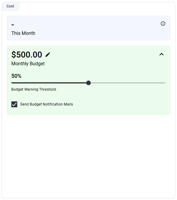 Cost Widget
