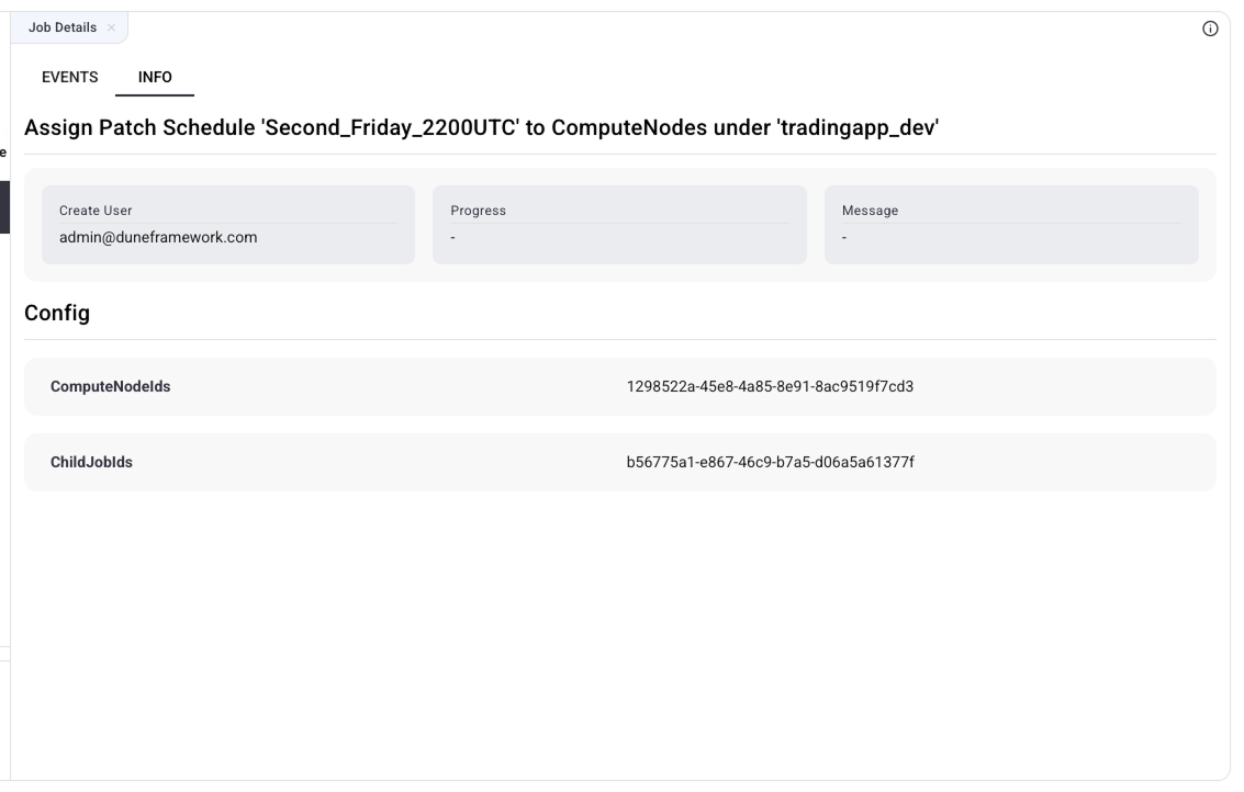 Job Info Tab