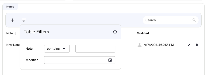 Filter Menu