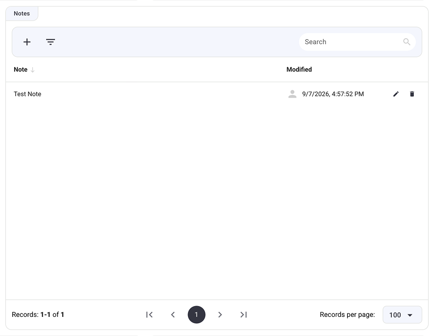 Notes Widget