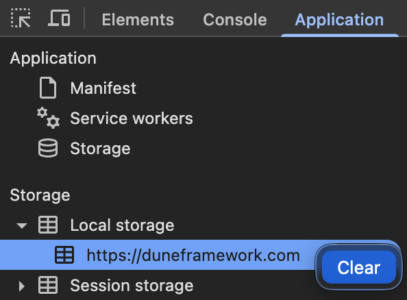 Clear Local Storage